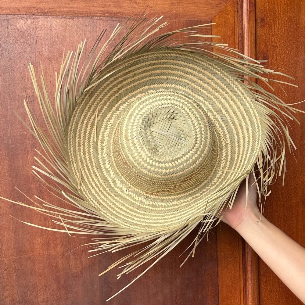 New Stylish Tan Green Straw Pava Bad Bunny Puerto Rico Hat